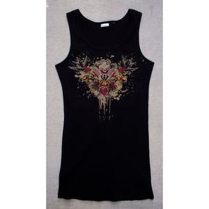 No Boundaries Long Tank Peace/Love Logo